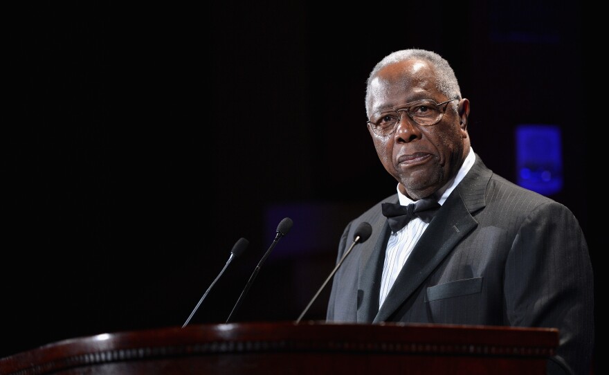 Hank Aaron at the Jackie Robinson Foundation Annual Awards' Dinner in New York City, March 2013.