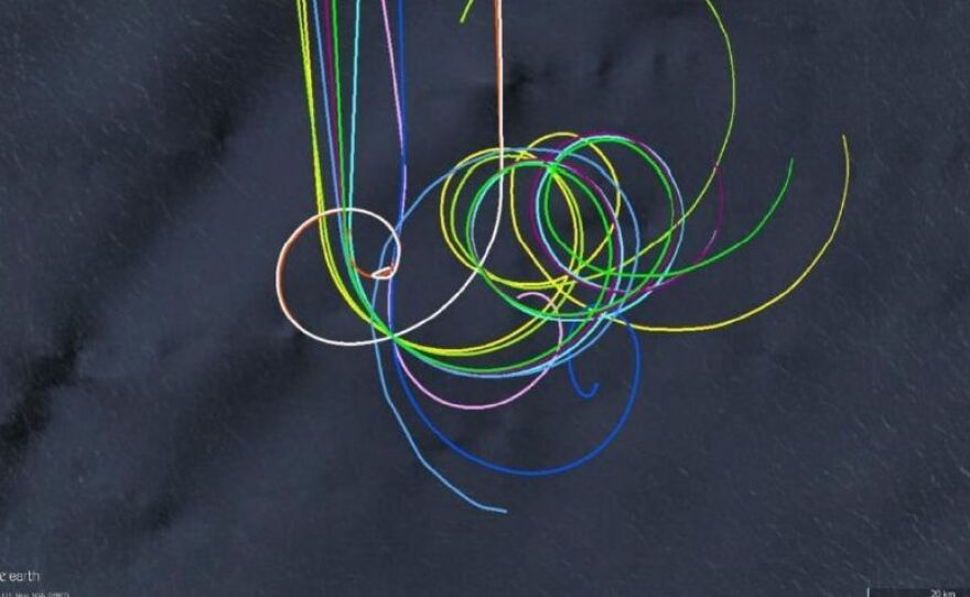 Computer simulations show a range of possible paths for the aircraft's final moments.