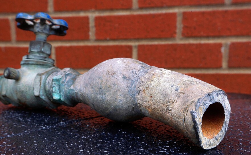 Lead pipes like this one still bring water into many U.S. homes.