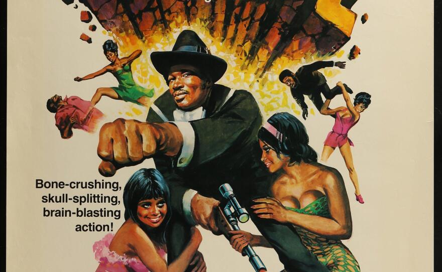 Original poster for the 1975 film "Dolemite" starring Rudy Ray Moore as the character he created as a stand up comic.