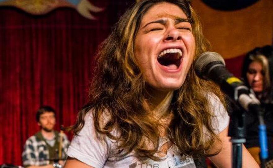 Eden Schwartz performs in <em>These Streets</em>, a play about female musicians in Seattle in the early '90s.