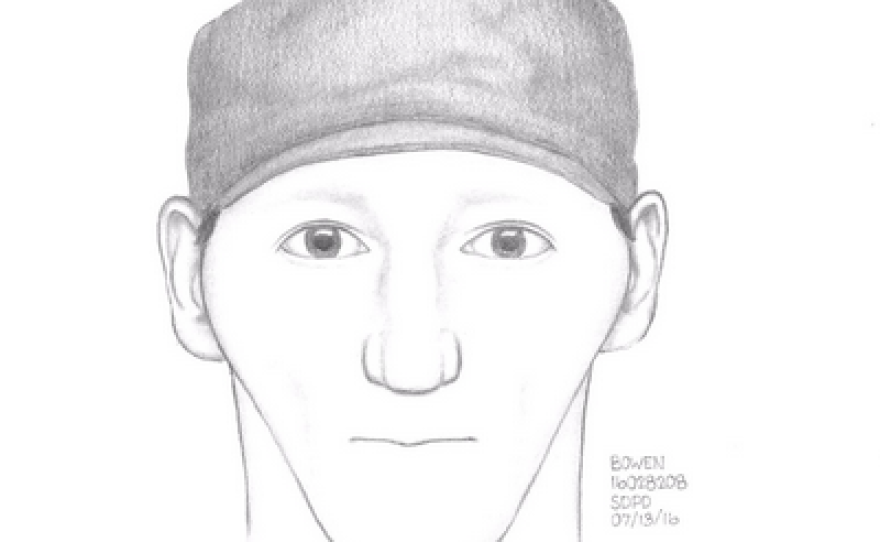 A sketch of the suspect provided by San Diego police, July 14, 2016.