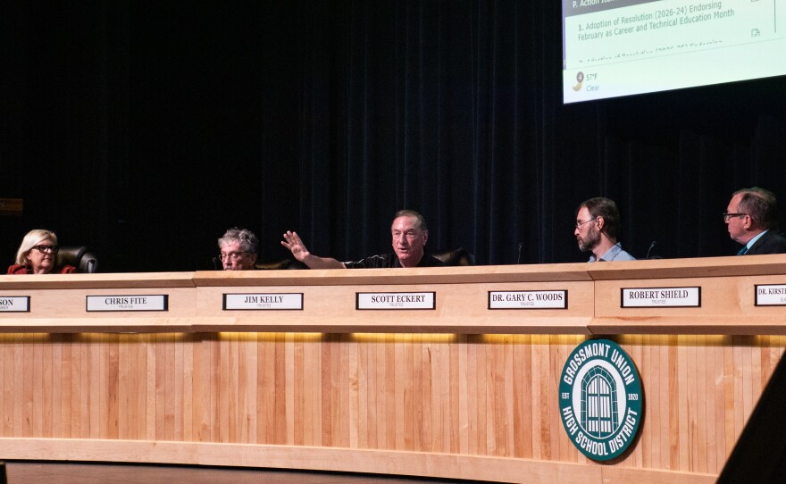 Trustee Jim Kelly speaks during the board meeting on Jan. 15, 2026.