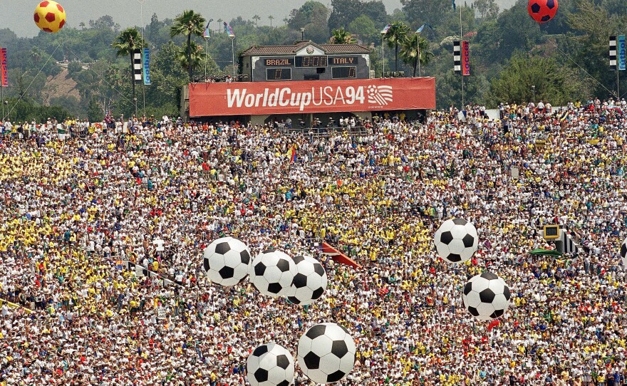 Soccer fans fill the Rose Bowl in Pasadena, Calif., prior to the World Cup final between Brazil and Italy on July 17, 1994.