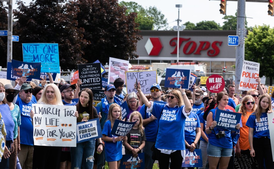 Buffalo: A group estimated in the hundreds takes part in a March For Our Lives event.