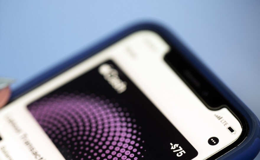 The Apple Pay app is shown on this file photo taken on Oct. 8, 2019. Digital payment systems like Apple Pay and Venmo are becoming increasingly popular.