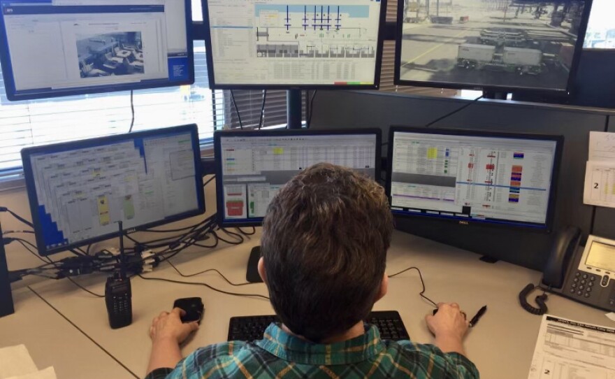 As automation coordinator, Rebecca Schlarb monitors and troubleshoots automated equipment at the Long Beach Container Terminal. She enjoys the work but mourns the job loss that's resulted from automation.
