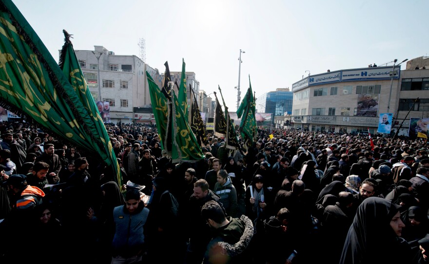 Iranian media said it was the largest such procession since the 1989 funeral of Ayatollah Ruhollah Khomeini.