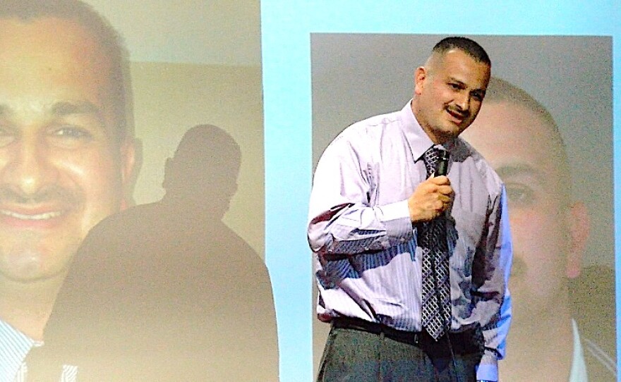 Jose Escobedo speaks at his Drug Court graduation ceremony at the Chula Vista Library auditorium, March 24, 2016.
