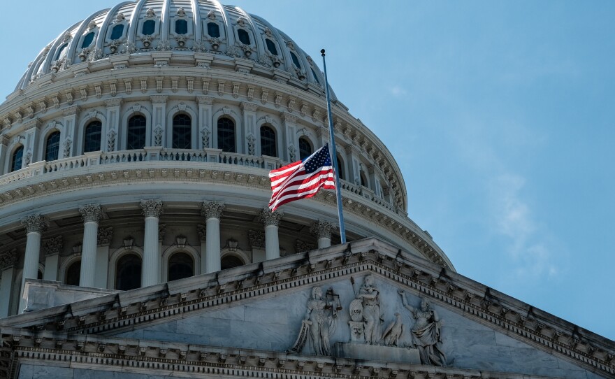 Lawmakers return to the Capitol on Monday. On Saturday, the flag was lowered to half staff to honor the life of Rep. John Lewis, D-Ga., who died late Friday.