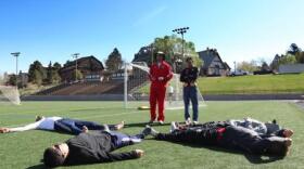 Members of the All-Marine Warrior Games team meditate to end their practice session May 13, 2011.
