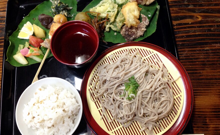 Soba noodles served at Tsuzuki Soba House.