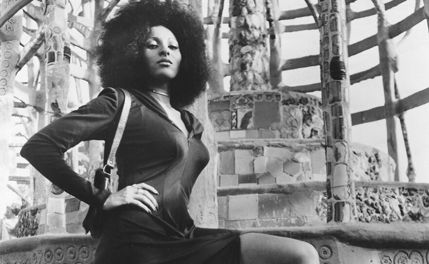 CIRCA 1972: Actress Pam Grier poses for a publicity photo for her movie "Hit Man" circa 1972 in Los Angeles, Calif