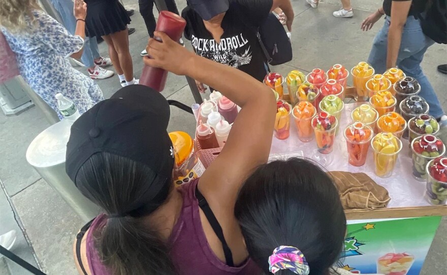 Vanessa (right), 13, is about to start school in New York City. She'll be joined by about 20,000 migrant kids.