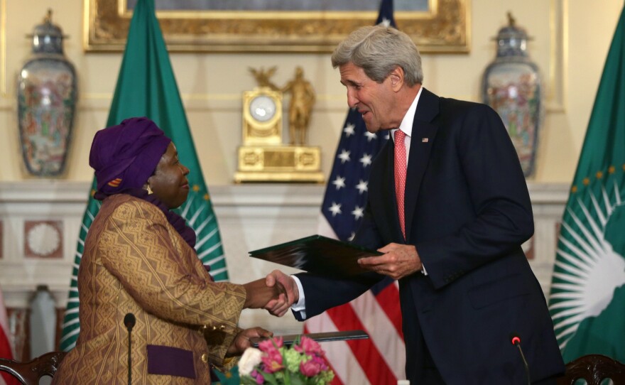 Secretary of State John Kerry and African Union Commission Chairperson Nkosazana Dlamini Zuma signed an agreement Monday to establish the first Centers for Disease Control and Prevention in Africa. The U.S. will provide technical advice and a few staff for the agency.