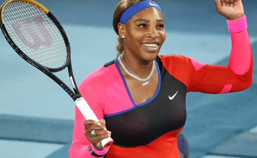 Serena Williams, seen here during the Australian Open in February 2021, has said she will compete in Wimbledon this month. Williams has not competed professionally since sustaining an injury at last year's Wimbledon tennis tournament.