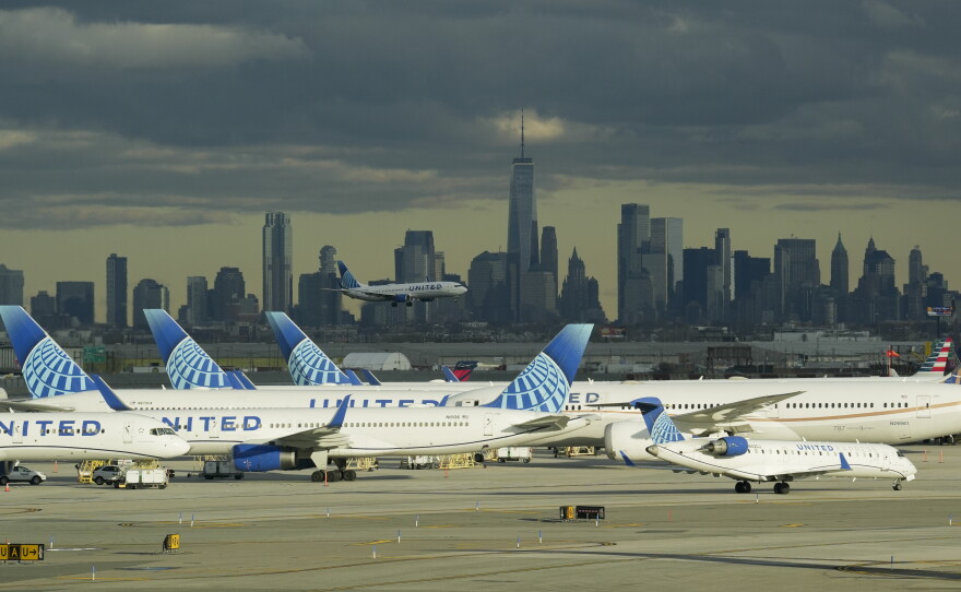 United Airlines aircraft are seen at the Newark Liberty International Airport in New Jersey in 2023.