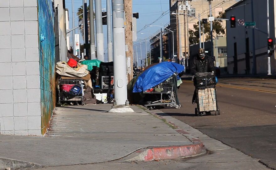 Homeless camps in downtown San Diego, March 14, 2014