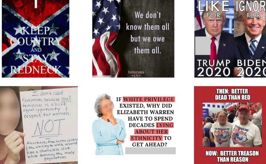 A selection of images from Instagram posts included in professor Young Mie Kim's analysis of election disinformation.