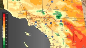 A National Weather Service map shows the high temperature forecasts for the southern California region for Saturday, May 23, 2020.