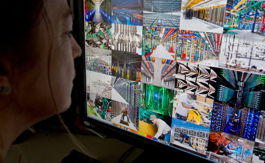 A journalist takes an online tour of the inner workings of Internet search giant Google's Washington, D.C., data centers in 2012.