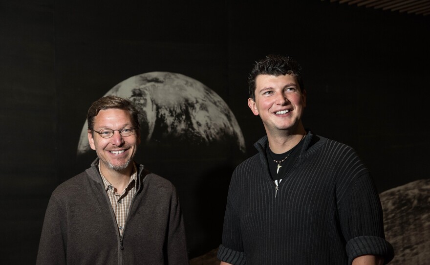 Caltech astronomers Mike Brown (left) and Konstantin Batygin are "willing to take bets" that a giant ninth planet is lurking in our solar system — way, way out, beyond Neptune.
