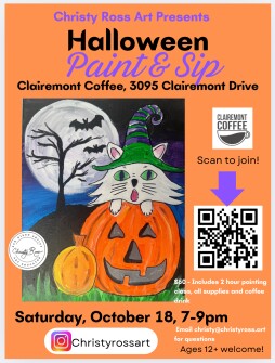 Halloween Paint and Sip at Clairemont Coffee