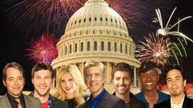 Celebrate America’s Independence Day with "A Capitol Fourth," the nation’s premier birthday party and a gala salute to our country’s independence starring (L to R): Matthew Broderick, Phillip Phillips, Megan Hilty, Tom Bergeron, Josh Turner, Javier Colon and Apolo Anton Ohno.