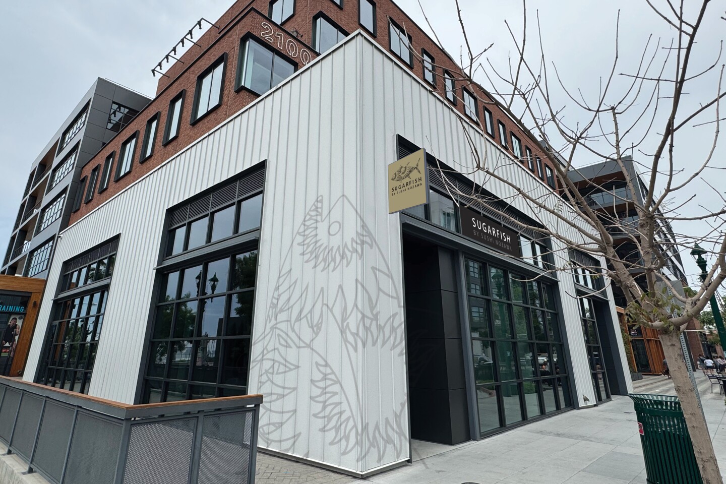 The exterior of Sugarfish in Little Italy is shown in this undated architectural rendering.