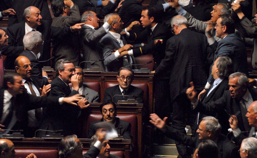Toni Servillo (center) as Giulio Andreotti in Paolo Sorrentino's "Il Divo"