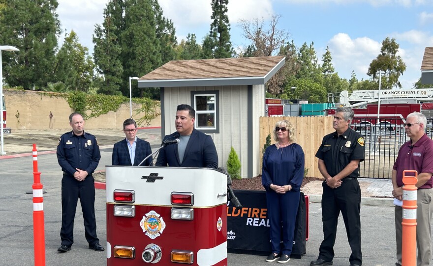 Insurance Commissioner Ricardo Lara at an Orange County Fire Authority event in September 2023.