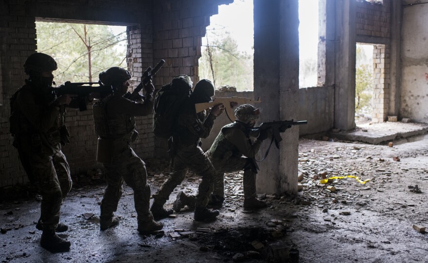 The Territorial Defense Forces were set up to train part-time reservists. But last year, the drills were opened to ordinary citizens as part of the country's strategic defense plan in the event of a potential invasion by Russia — to foster a civilian resistance if the Ukrainian military is overwhelmed.