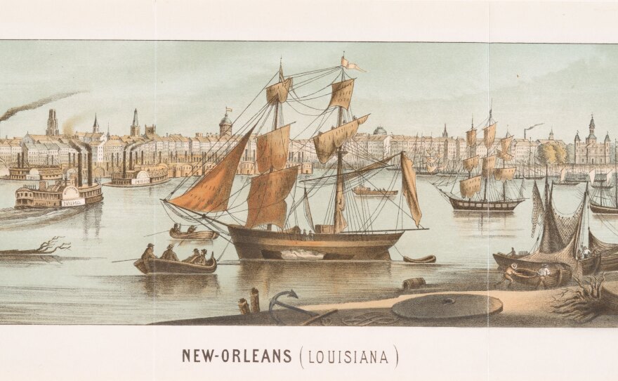 A lithograph of New Orleans, by the artist Henry Lewis and the lithographer Arnz and Co., is among the more than 180,000 public domain items now available for high-resolution download from the New York Public Library.