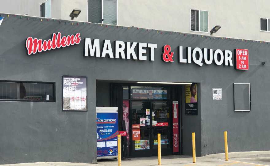 The storefront of Mullens Market & Liquor on Imperial Avenue, near 30th Street, is pictured, Jan. 10, 2022.