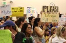 Teachers, students and parents gathered at the San Marcos Unified School District's board meeting on Thursday, Feb. 26, 2026, to speak in support of full-time elementary school librarian positions.