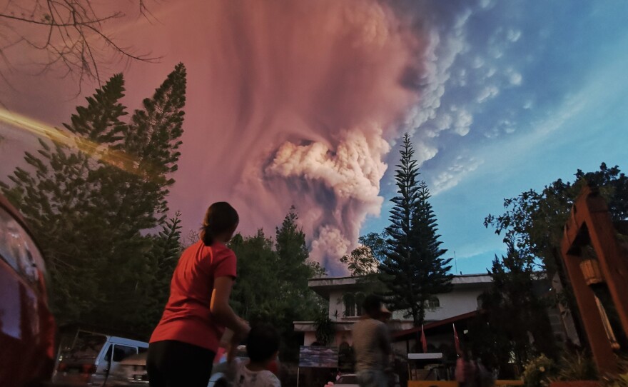 Taal Volcano, on the island of Luzon in the Philippines, is the country's second-most-active volcano. It boomed to life on Sunday, spilling volcanic ash. Government officials have ordered preemptive evacuations in all nearby communities.