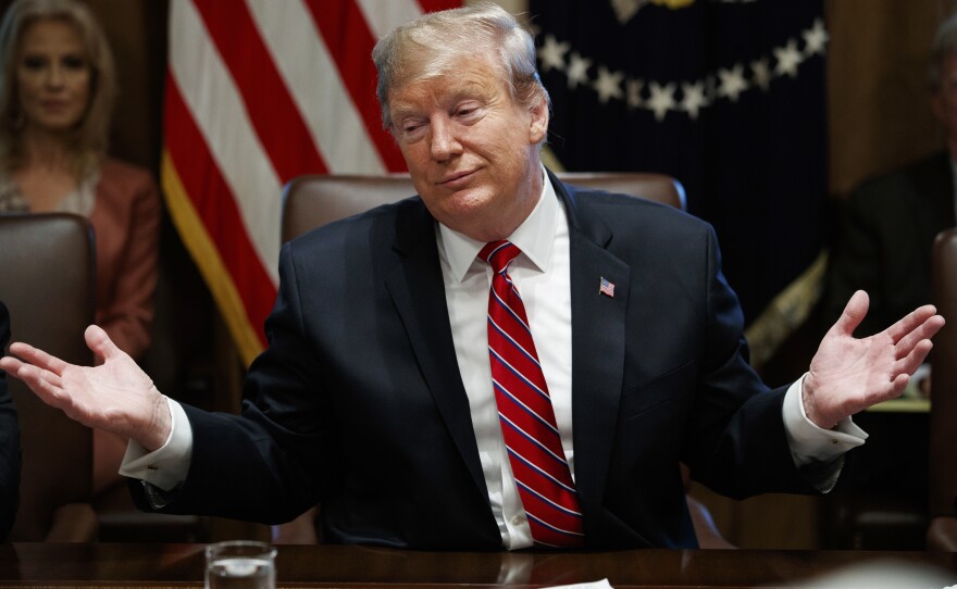 President Trump said he is not "happy" with a compromise budget deal being negotiated on Capitol Hill but said he doesn't think there will be another shutdown.
