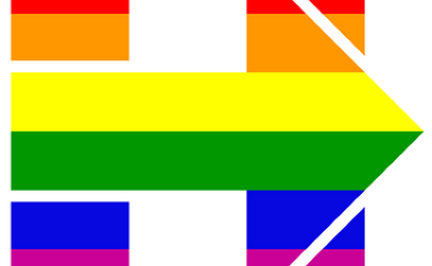 Hillary Clinton's campaign logo was changed Tuesday to show support for same-sex marriage on the day of oral arguments at the Supreme Court.
