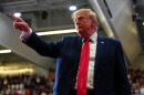 President Donald Trump departs after speaking during a campaign rally at McMorran Place Sports and Entertainment Center, Sunday, Oct. 25, 2026, in Port Huron, Mich.