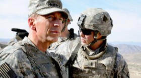 General Petraeus talks with members of the Combined Joint Task Force in November, 2008.