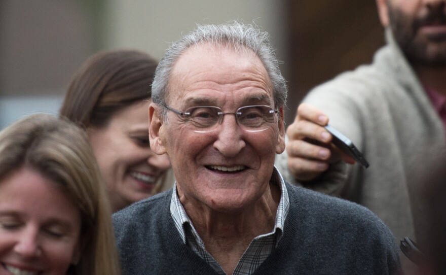 Vincent Asaro leaves Brooklyn federal court on Thursday, after being acquitted of charges he helped plan a legendary 1978 Lufthansa heist retold in the hit film Goodfellas.