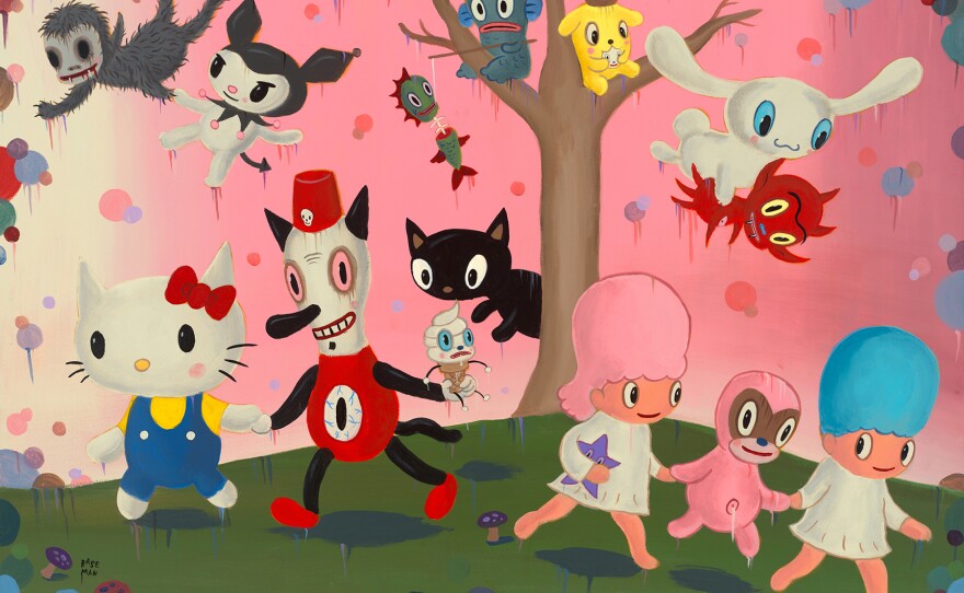 Play Date by Gary Baseman, 2014, acrylic on wood
