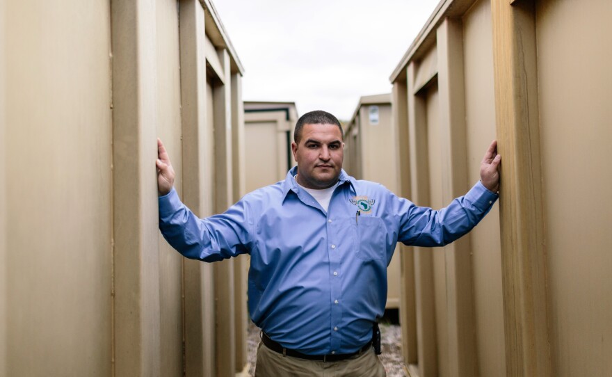 Police Lt. Matthew Teidemann of the Bergen County Office of Emergency Management, says he can't count on the Red Cross after it failed to help after Sandy. So he's filling pods with enough blankets, water and supplies for 400 people in case of an emergency evacuation or natural disaster.