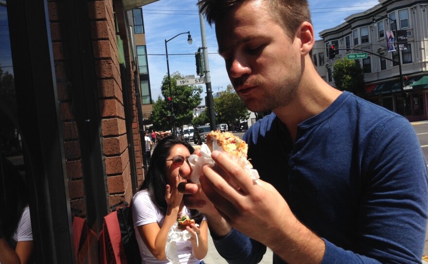 Miles says the best thing to wash down a Korean steak sandwich is another Korean steak sandwich.