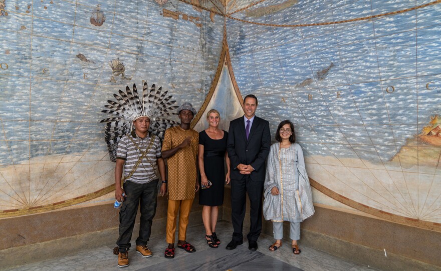 Activists featured in “The Letter: A Message for Our Earth” at Terza Loggia inside the Apostolic Palace in Vatican City