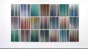 Adrien Couvrat's "Partition," is a 2019 work of acrylic on 21 individual canvas panels, and will be on view at Quint ONE Friday April 16 through May 15, 2021.