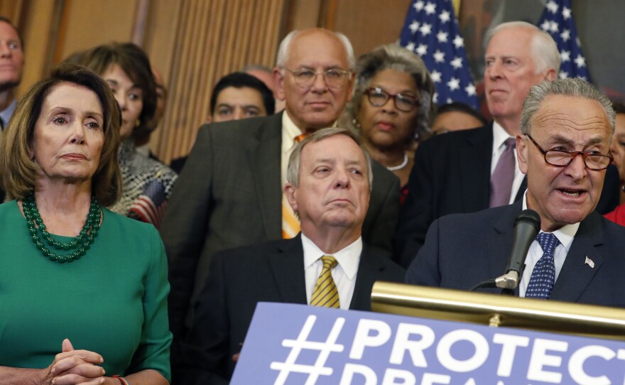 House Minority Leader Nancy Pelosi and Senate Minority Leader Chuck Schumer spoke on Sept. 6 about President Trump's decision to end DACA. The two say they worked out a deal with Trump on legislation.