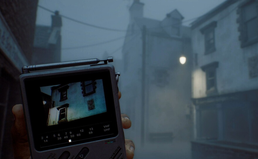 Use a pocket TV to scan for monsters in Silent Hill: Townfall.