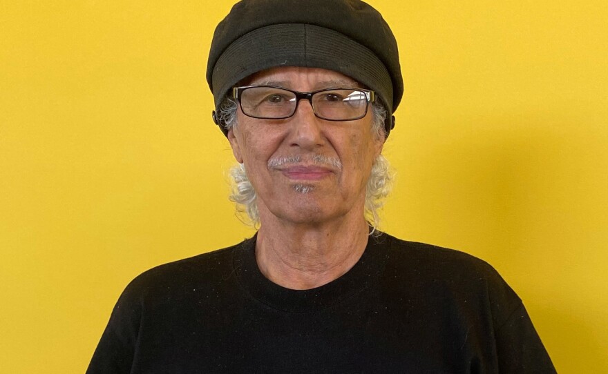 Ruben Guevara at the "Sonic Terrains in Latinx Art" exhibition.