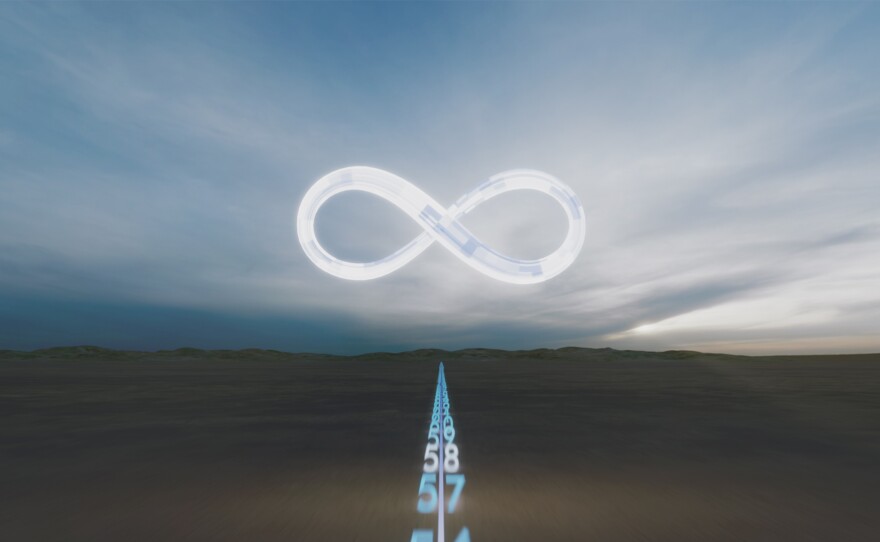 Numbers and infinity symbol